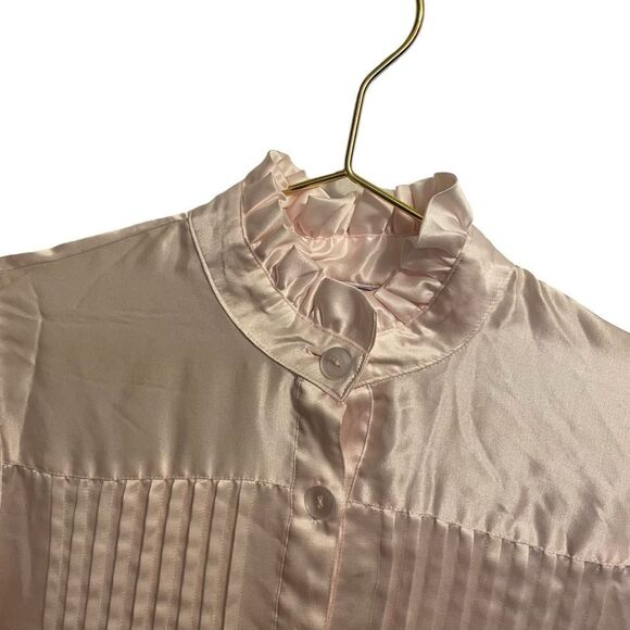 Vintage Sarah Spencer Pink Satin Long Nightgown Size MED - Picture 3 of 8